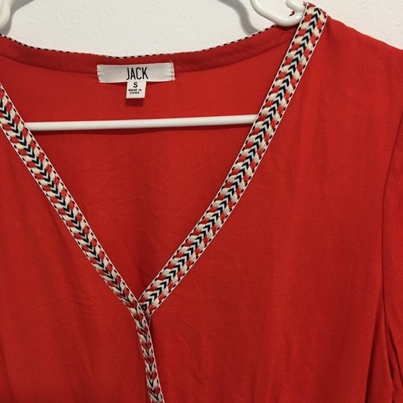 NWT Jack by B.B. Dakota Red Bell-Sleeve Dress - Picture 2 of 5